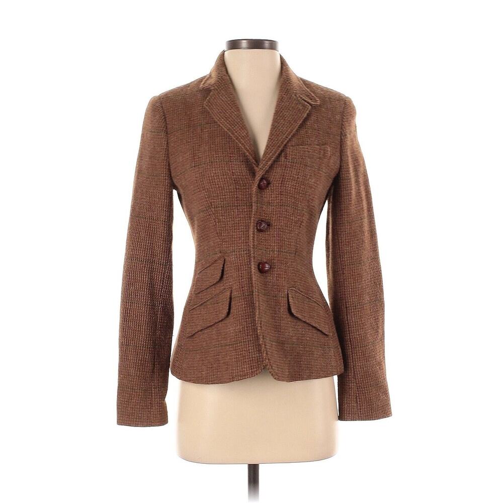 Ralph Lauren Brown Tweed Blazer Jacket